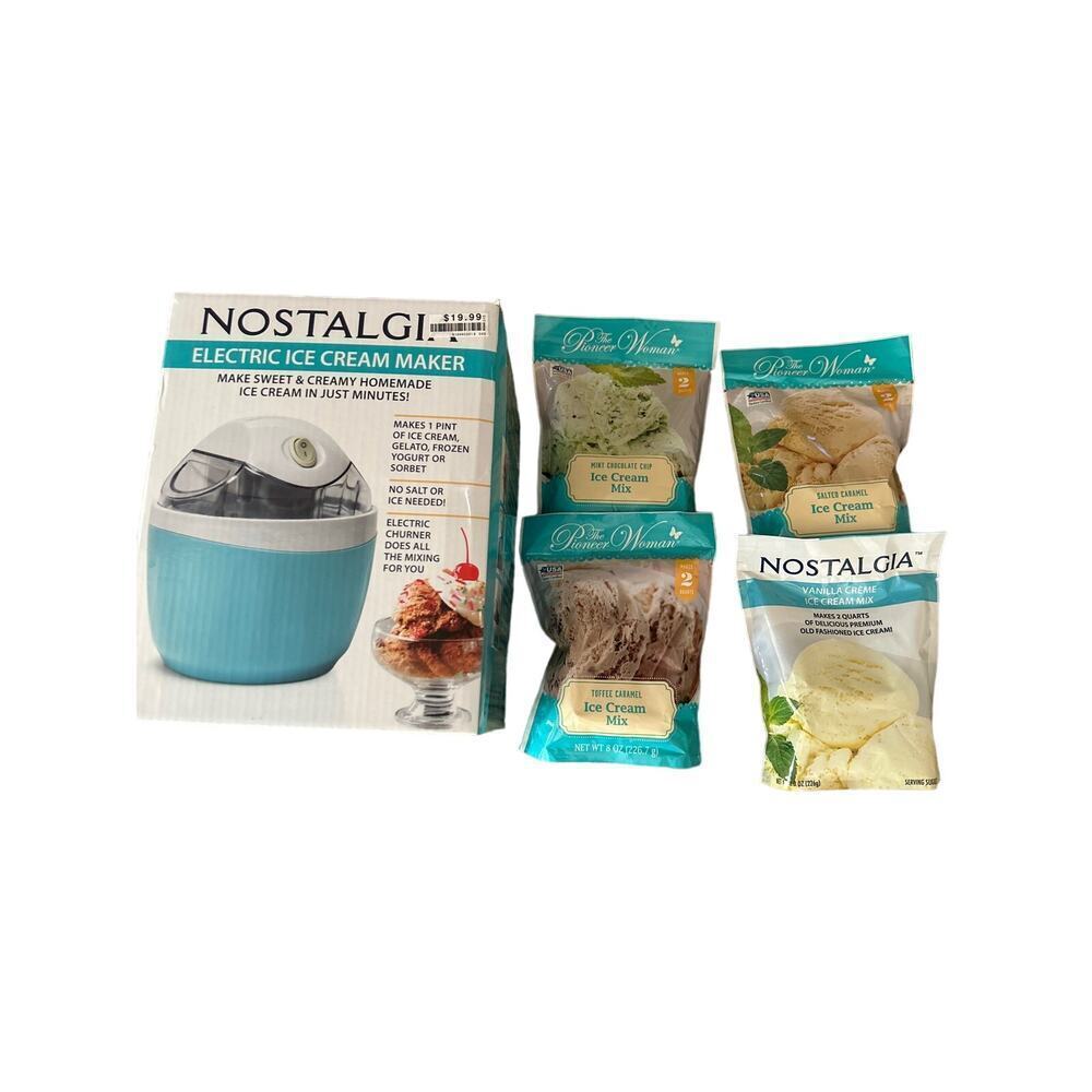 Nostalgia Electric Ice Cream Maker, Gelato, Frozen Yogurt, or Sorbet makes 1 pnt